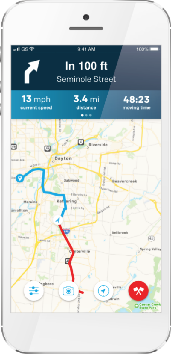 RideSpot Directions on Mobile
