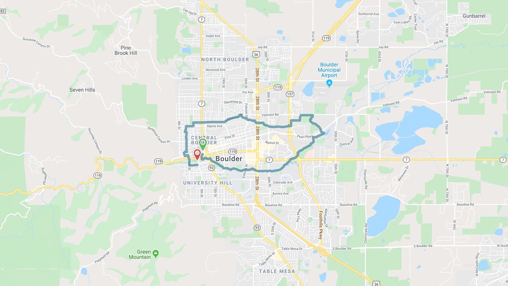 Google Map of Boulder Route