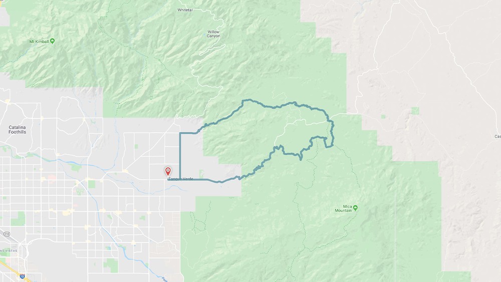 Google Map of Tucson Route