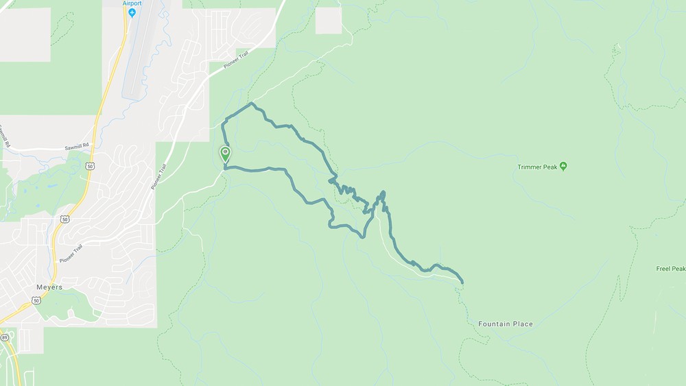 Google Map of South Lake Tahoe Route