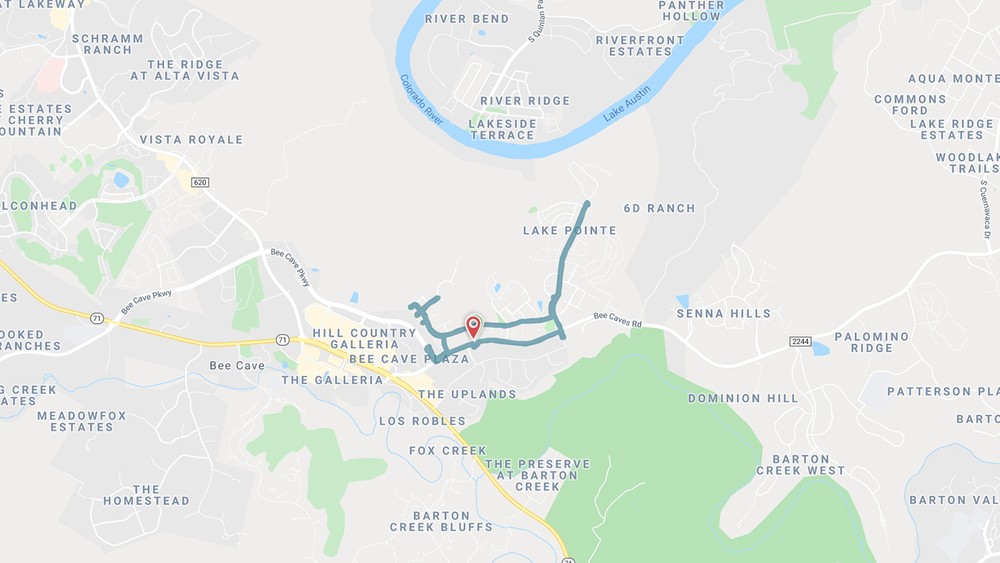 Google Map of Austin Route