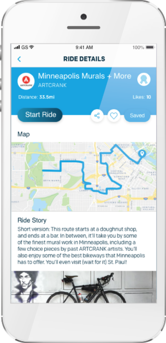 RideSpot Ride Details on Mobile
